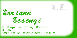 mariann besenyi business card